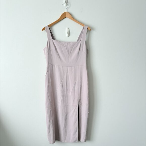 Aritzia Babaton 90's Slit Midi Dress Light Indigo Purple Size 10 - Picture 4 of 8